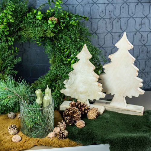 Floristik24 Deco Fir Tree Wood White Washed Christmas Fir 27×17×5cm