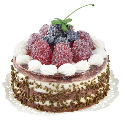 Floristik24 Dekoracyjny tort czekoladowy z manekinem do tortu malinowego Ø10cm