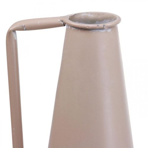 Produkt Wazon ozdobny metalowy dzbanek ozdobny różowy stożkowy 15x14,5x38cm