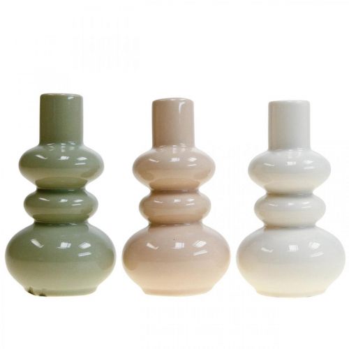 Floristik24 Wazony dekoracyjne, ceramiczny zestaw wazonów kulisty W13,5cm Ø7,5cm 3szt
