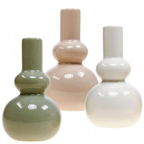 Wazony dekoracyjne, ceramiczny zestaw wazonów kulisty W16,5cm Ø9,5cm 3szt