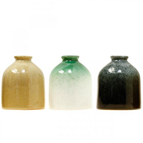 Floristik24 Wazony dekoracyjne, wazony ceramiczne komplet okrągły wys.9,5cm Ø8cm 3szt