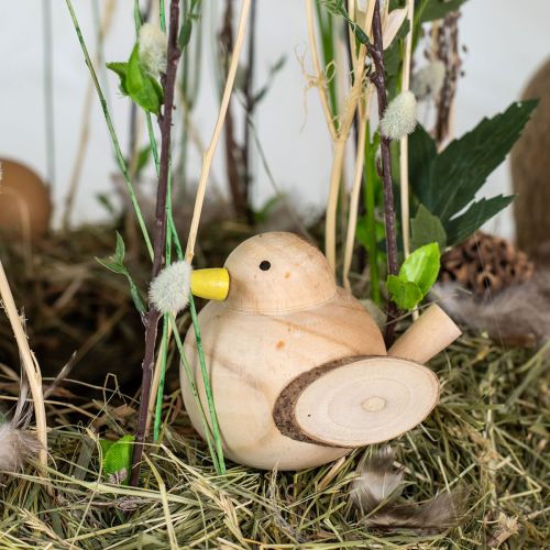 Floristik24 Dekoracyjne ptaki Drewniane ptaki Dekoracja stołu wiosna natura 5cm 6 szt