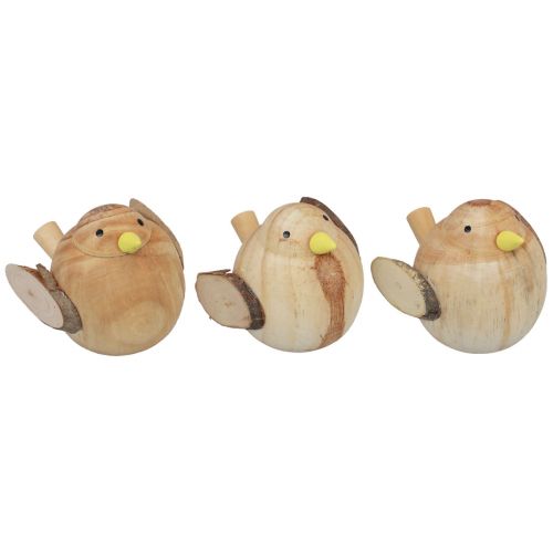 Ozdobne ptaki Drewniane ptaki Dekoracja stołu wiosna natura 7cm 3 szt