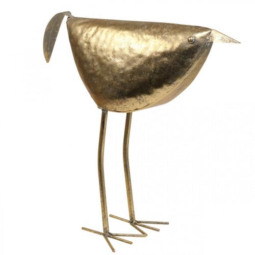 Floristik24 Deco ptaszek Deco figura ptaszek złota ozdoba metalowa 46×16×39cm