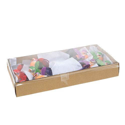 Floristik24 Dekoracja ptaszek kolorowy assorted 12cm 9szt.
