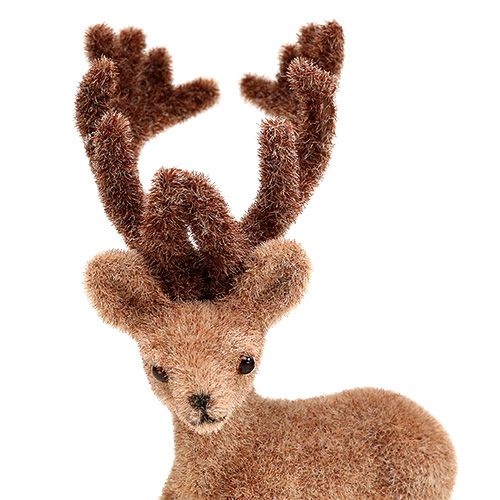 Produkt Deco jeleń mini brązowy flokowany 11cm 6 szt