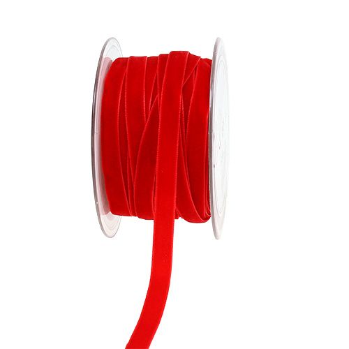 Wstążka dekoracyjna Velvet czerwona 10mm 20m