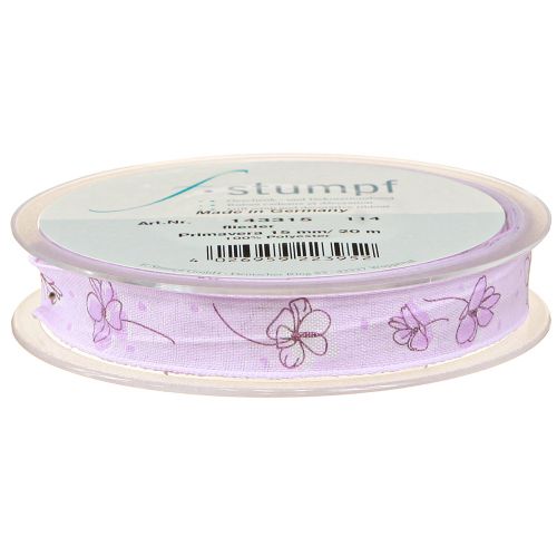 Produkt Wstążka dekoracyjna kwiaty Wiosenna wstążka prezentowa liliowa 15mm 20m