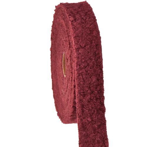 Wstążka dekoracyjna Bordeaux wełna szeroka wstążka materiałowa 40mm 8m