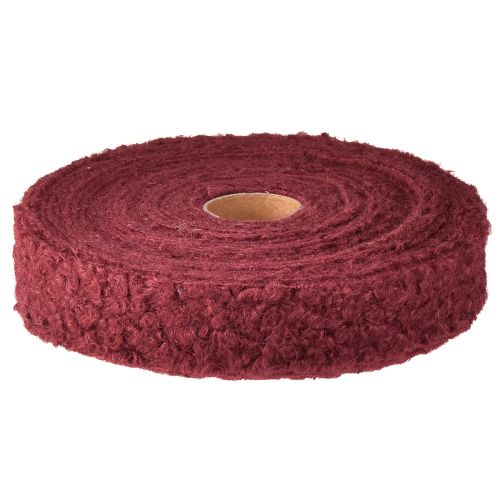 Produkt Wstążka dekoracyjna Bordeaux wełna szeroka wstążka materiałowa 40mm 8m