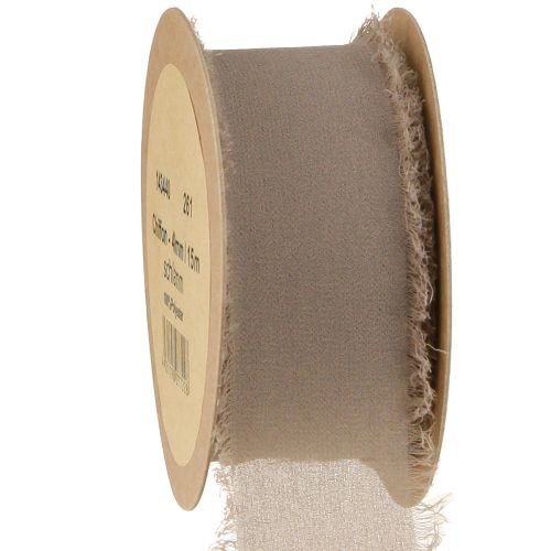 Wstążka dekoracyjna brązowa szyfonowa wstążka błotno-brązowa 40mm 15m