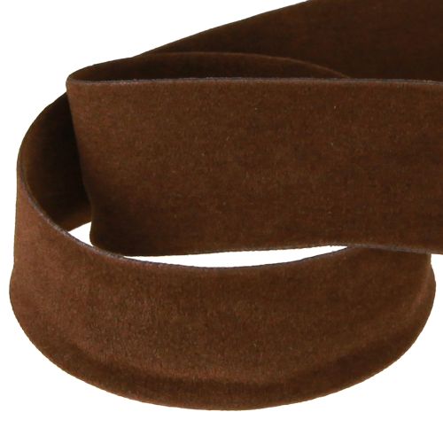 Produkt Wstążka dekoracyjna brązowa aksamitna wstążka jubilerska 25mm 7m