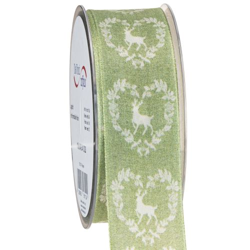 Produkt Deco Ribbon Green Deer 40mm 20m