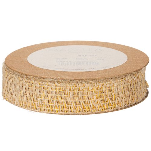 Produkt Wstążka jutowa dekoracyjna, żółta, naturalna, 25 mm; rustykalna wstążka jutowa dekoracyjna, 10 m