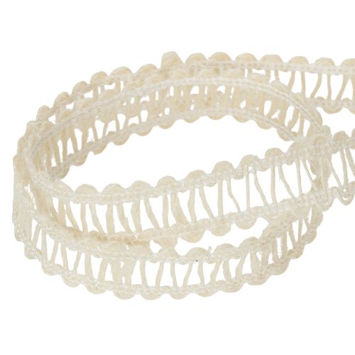 Produkt Wstążka jutowa dekoracyjna, naturalna wstążka prezentowa, kremowo-biała, 15 mm x 15 m