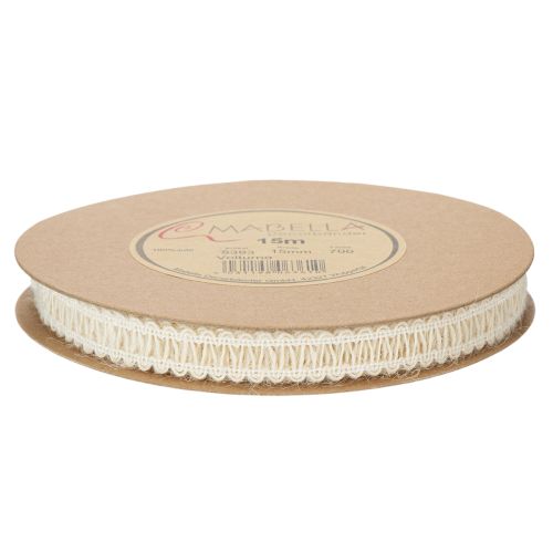 Produkt Wstążka jutowa dekoracyjna, naturalna wstążka prezentowa, kremowo-biała, 15 mm x 15 m