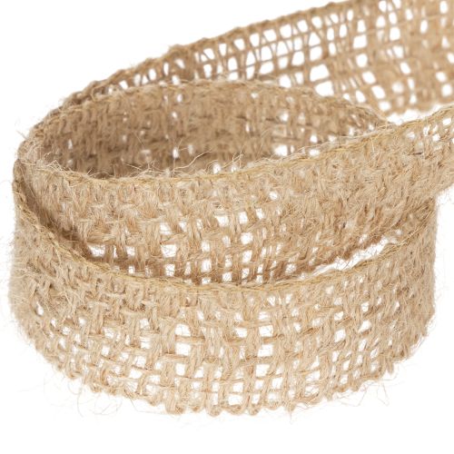 Produkt Wstążka jutowa dekoracyjna, naturalna, 25 mm; wstążka jutowa; rustykalna wstążka prezentowa, 10 m