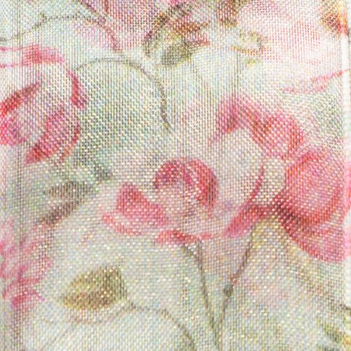 Produkt Wstążka prezentowa z kwiatowym wzorem do eleganckiego pakowania prezentów, 15 m