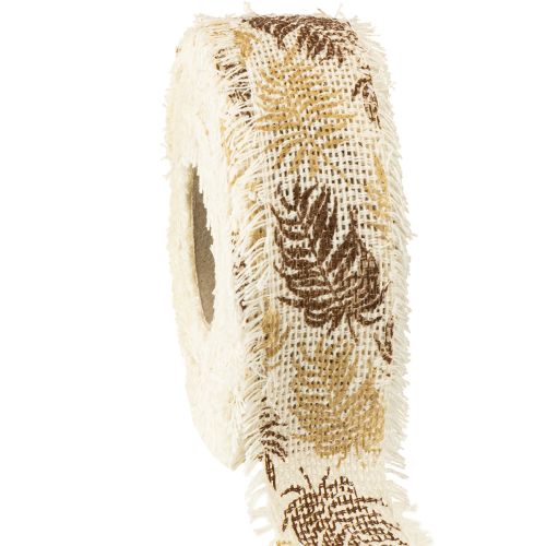 Produkt Wstążka dekoracyjna liście tropikalne wstążka bawełniana brązowa 30mm 15m