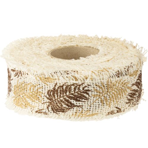 Produkt Wstążka dekoracyjna liście tropikalne wstążka bawełniana brązowa 30mm 15m