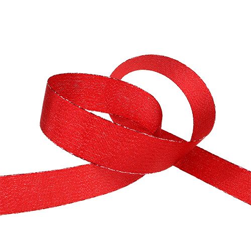 Floristik24 Wstążka dekoracyjna czerwona z miką 25mm 20m