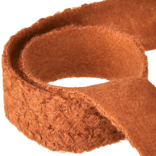 Produkt Wstążka dekoracyjna szeroka, czerwonobrązowa, wełniana, 40mm, 8m