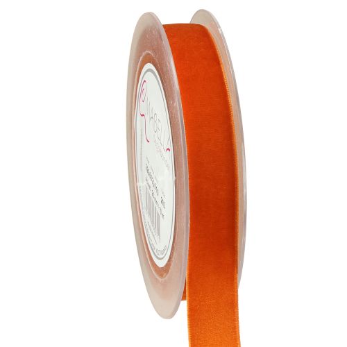 Wstążka dekoracyjna aksamitna ciemnopomarańczowa 20mm 10m