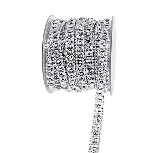 Floristik24 Wstążka dekoracyjna srebrna 10mm 9m