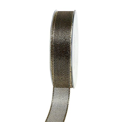 Wstążka dekoracyjna z paskami lurex czarna 25mm 20m kupić | Floristik24.pl