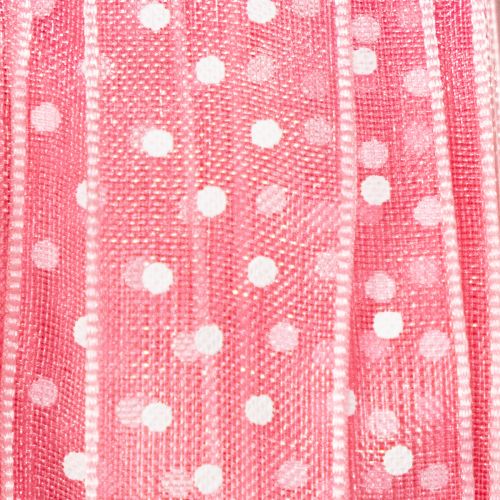 Produkt Wstążka prezentowa w stylowe kropki, idealna do pakowania prezentów świątecznych, szerokość 1,5 cm, długość 20 m