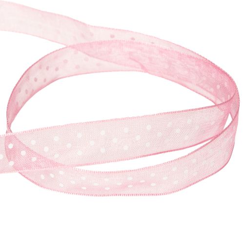 Produkt Wstążka prezentowa w stylowe kropki, idealna do pakowania prezentów świątecznych, szerokość 1,5 cm, długość 20 m