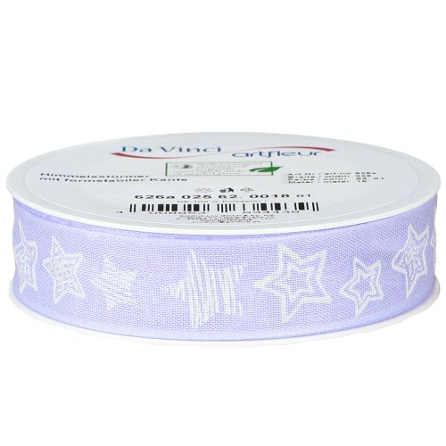 Produkt Wstążka dekoracyjna z gwiazdkami Wstążka świąteczna lila 25mm 18m