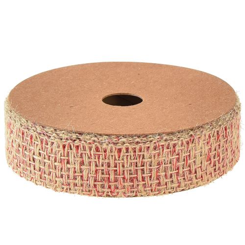 Produkt Wstążka dekoracyjna Wstążka jutowa do dekoracji w kolorze naturalnej czerwieni 25mm 10m