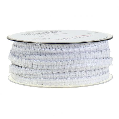 Floristik24 Wstążka dekoracyjna Velvet Optics White10mm 20m