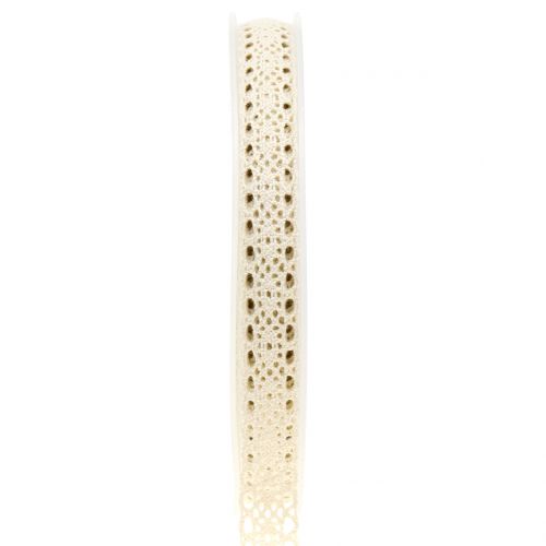 Produkt Wstążka dekoracyjna koronkowa kremowa 16mm 20m