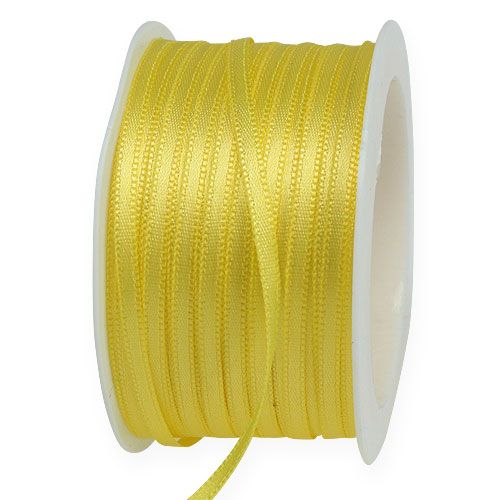 Floristik24 Wysokiej jakości wstążka prezentowa satynowa żółta wstążka 3mm × 50m