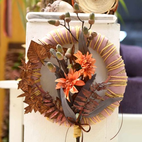 Produkt Dekoracja Kwiat Dalii, Dekoracja Jesienna, Kwiat Jedwabny Pomarańczowy 55cm Ø9/11cm