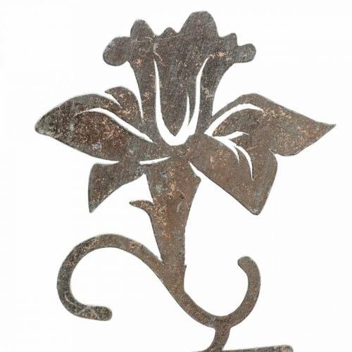 Metalowy dekoracyjny kwiat drewniany stojak z napisem Wiosna 6x9,5x39,5cm