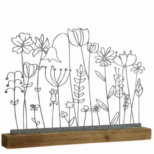Floristik24 Ekspozytor dekoracja metalowa dekoracja stołu kwiatowa łąka 37×5×27,5cm