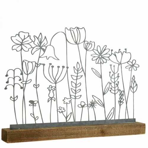 Floristik24 Ekspozytor dekoracja metalowa dekoracja stołu kwiatowa łąka 37×5×27,5cm