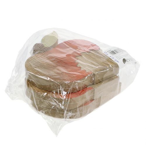 Floristik24 Figurka dekoracyjna jabłko z jeżem czerwona, natura 13cm 3szt.