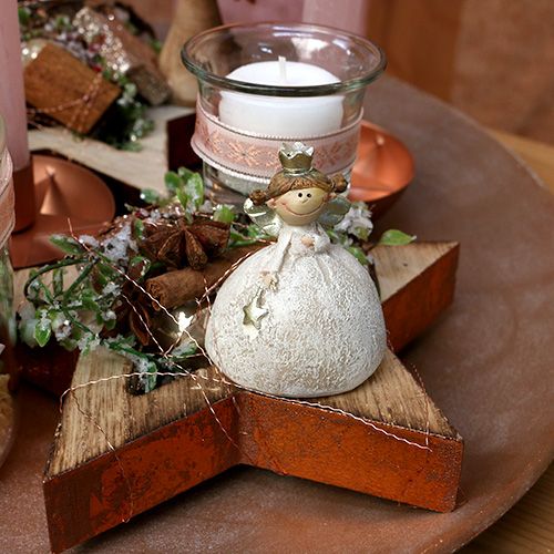 Floristik24 Figurka dekoracyjna aniołek 6,5cm kremowa, złota 8szt.