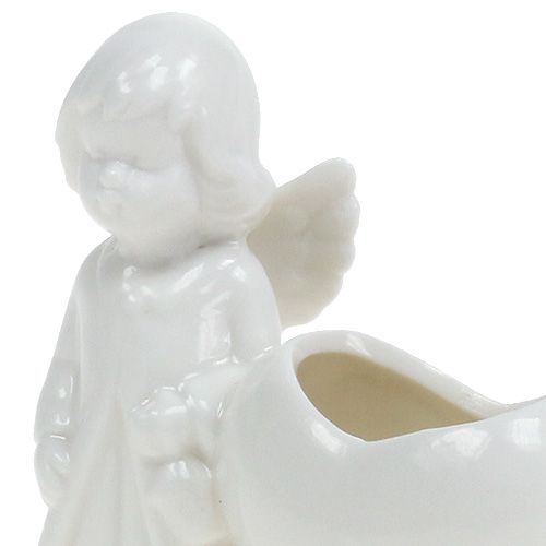 Floristik24 Figurka dekoracyjna aniołek z serduszkiem 9,5cm Biała