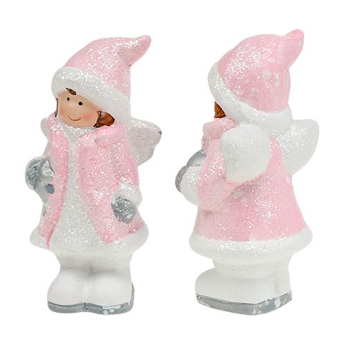 Floristik24 Figurka dekoracyjna aniołek dziewczynka jasnoróżowy 11cm 2szt.