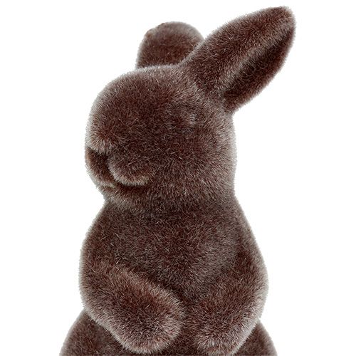 Floristik24 Figurka dekoracyjna króliczek flokowany 7cm brązowy 1szt.