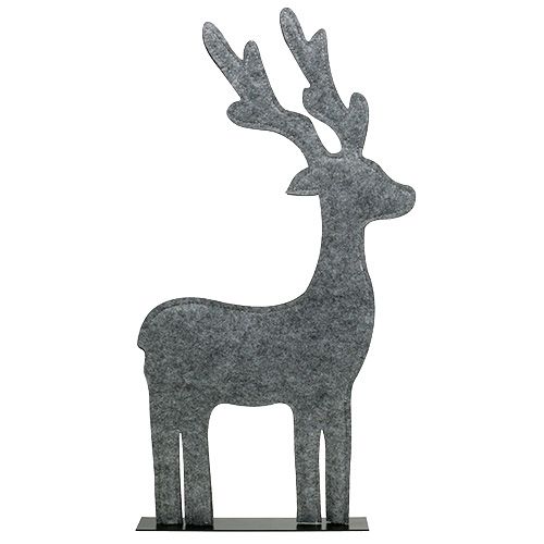 Floristik24 Figurka dekoracyjna jeleń z filcu 60cm Szary