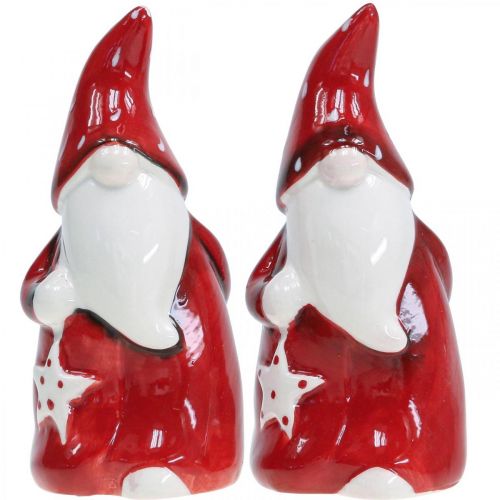 Produkt Figura Mikołaja Mikołaja czerwona, biała ceramika W13,5cm 2szt