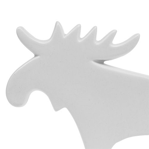Floristik24 Figurka dekoracyjna łoś ceramiczny biały 18,5 cm 1 szt.