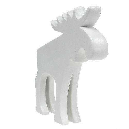 Floristik24 Figurka dekoracyjna łoś ceramiczny biały 18,5 cm 1 szt.